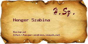 Henger Szabina névjegykártya